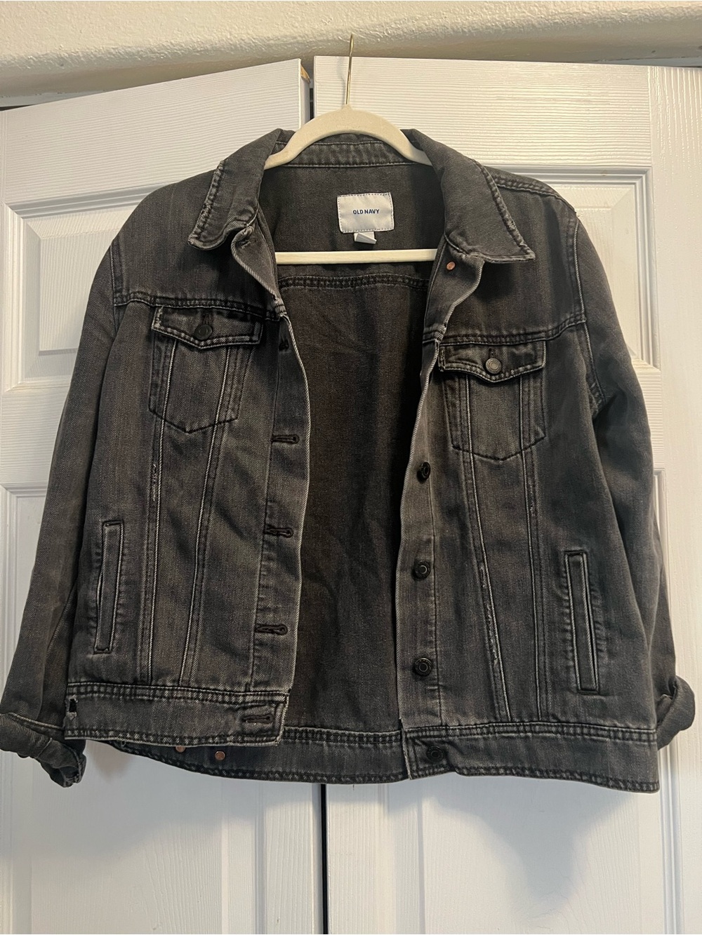 Old Navy Washed Black Denim Trucker Jacket